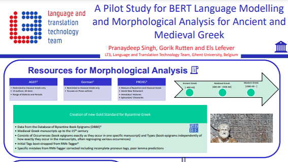 A Pilot Study for BERT Language Modelling and Morphological Analysis for Ancient and Medieval Greek
