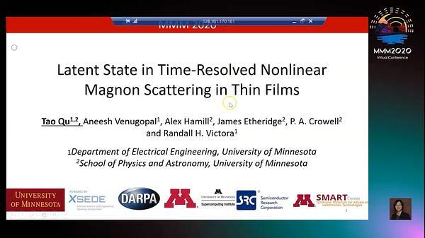 Latent state in time-resolved nonlinear magnon scattering in thin films