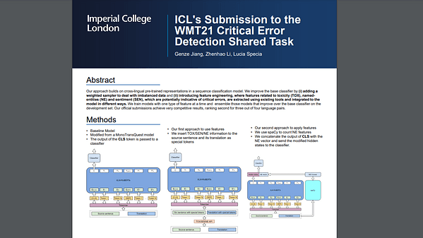 ICL's Submission to the WMT21 Critical Error Detection Shared Task