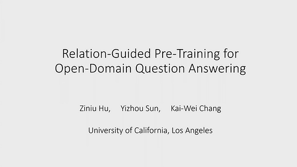 Relation-Guided Pre-Training for Open-Domain Question Answering