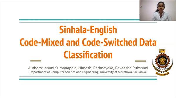 Sinhala-English Code-mixed and Code-switched Data Classification