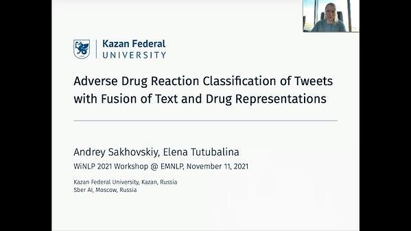 Adverse Drug Reaction Classification of Tweets with Fusion of Text and Drug Representations