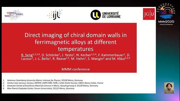 Direct imaging of chiral domain walls due to the Dzyaloshinskii-Moriya interaction in ferrimagnetic alloys at different temperatures