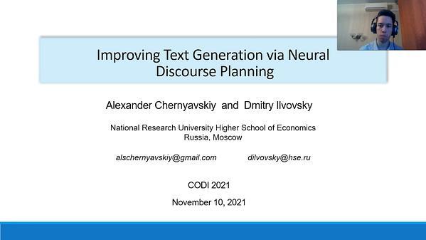 Improving Text Generation via Neural Discourse Planning