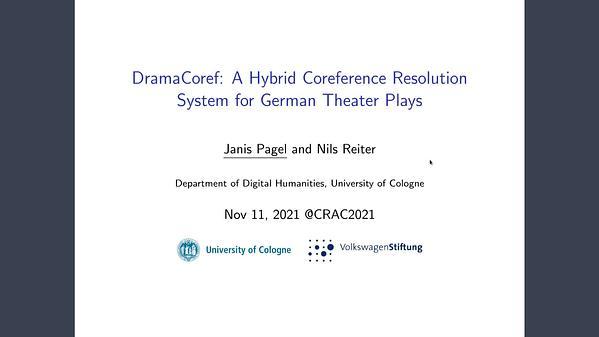 DramaCoref: A Hybrid Coreference Resolution System for German Theater Plays