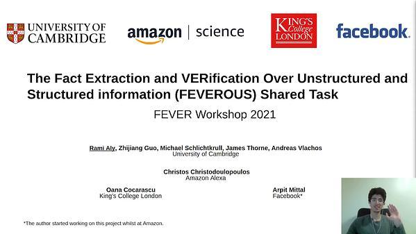 The Fact Extraction and VERification Over Unstructured and Structured information (FEVEROUS) Shared Task