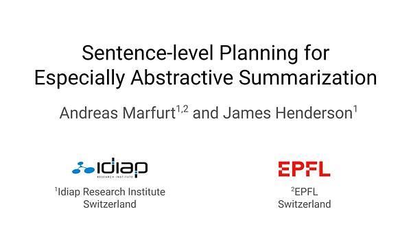 Sentence-level Planning for Especially Abstractive Summarization