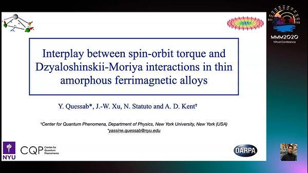 Interplay between spin-orbit torque and Dzyaloshinskii-Moriya interactions in thin amorphous ferrimagnetic films