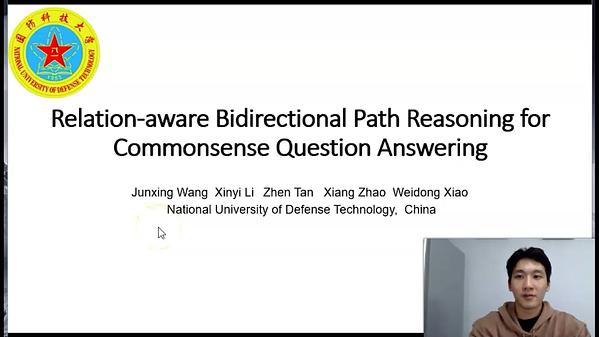 Relation-aware Bidirectional Path Reasoning for Commonsense Question Answering