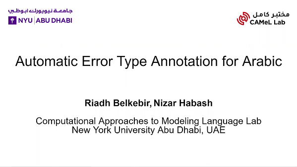 Automatic Error Type Annotation for Arabic