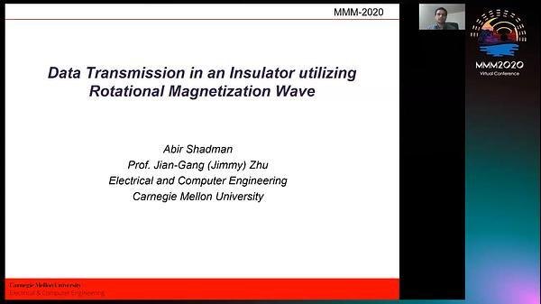 Data Transmission in an Insulator utilizing Rotational Magnetization Wave