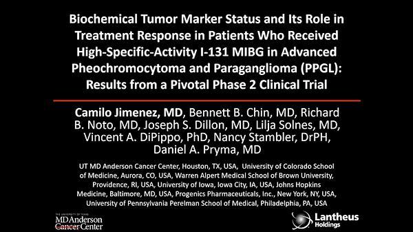 Biochemical Tumor Marker Status and Its Role in Treatment Response in Patients Who Received High-Specific-Activity I-131 MIBG in Advanced Pheochromocytoma and Paraganglioma (PPGL): Results From a Pivotal Phase 2 Clinical Trial