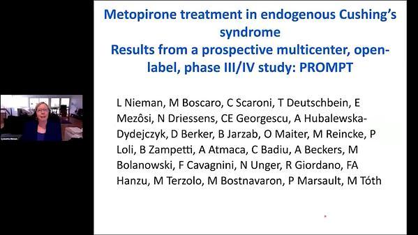 Metopirone Treatment in Endogenous Cushing's Syndrome
Results from a Prospective Multicenter, Open-Label, Phase III/IV Study: PROMPT