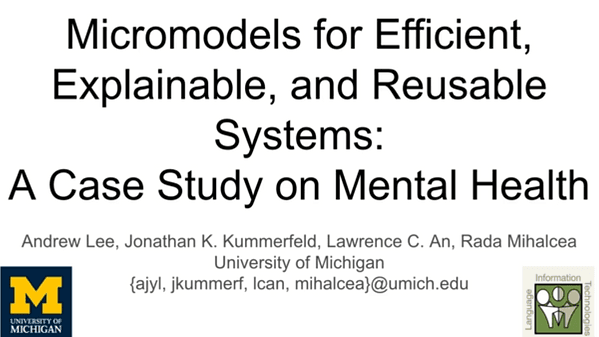 Micromodels for Efficient, Explainable, and Reusable Systems: A Case Study on Mental Health