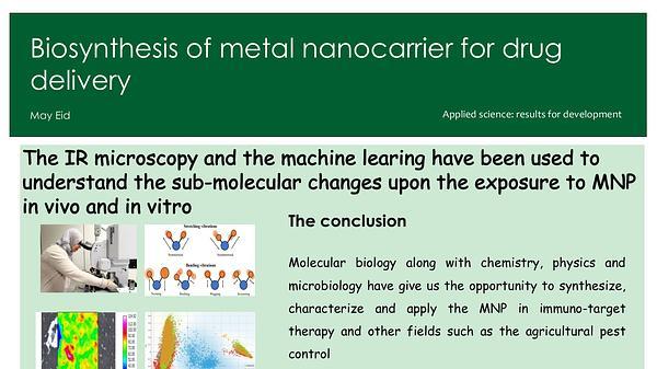 Biosynthesis of metal nanocarrier for drug delivery