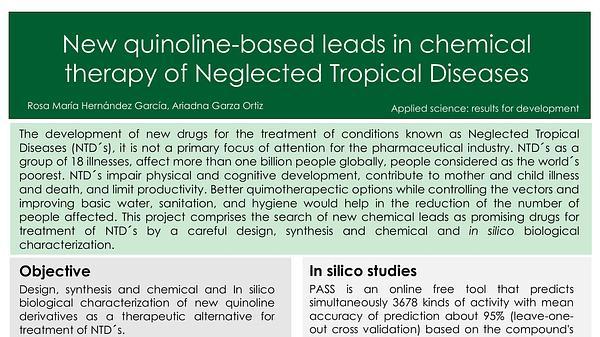 New quinoline-based leads in chemical therapy of Neglected Tropical Diseases