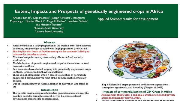 Extent, Impacts and Prospects of genetically engineered crops in Africa