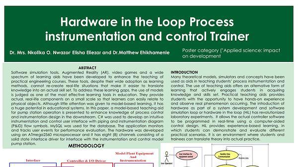 Hardware in the Loop Process instrumentation and control Trainer)