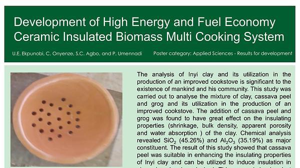 Development of High Energy and Fuel Economy Ceramic Insulated Biomass Multi Cooking System