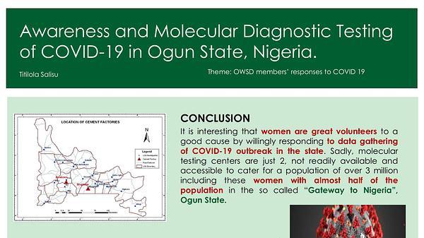 Awareness and Molecular Diagnostic Testing of COVID-19 in Ogun State, Nigeria.