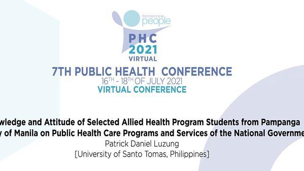 Knowledge and Attitude of Selected Allied Health Program Students from Pampanga and City of Manila on Public Health Care Programs and Services of the National Government