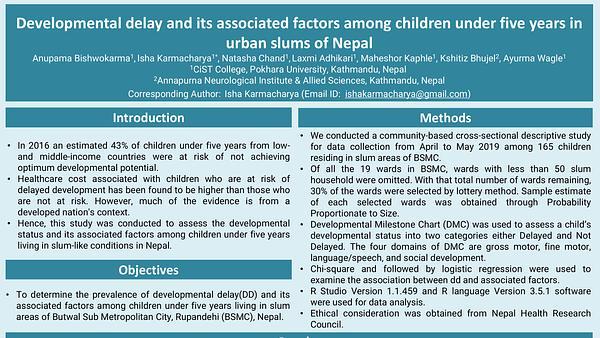Developmental Delay and Its Associated Factors Among Children Under Five Years in Urban Slums of Nepal