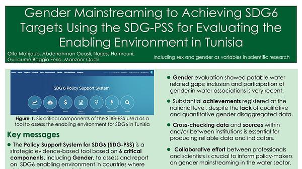 Gender Mainstreaming to Achieving SDG6 Targets Using the SDG-PSS for Evaluating the Enabling Environment in Tunisia