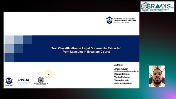 Text Classification in Legal Documents Extracted from Lawsuits in Brazilian Courts