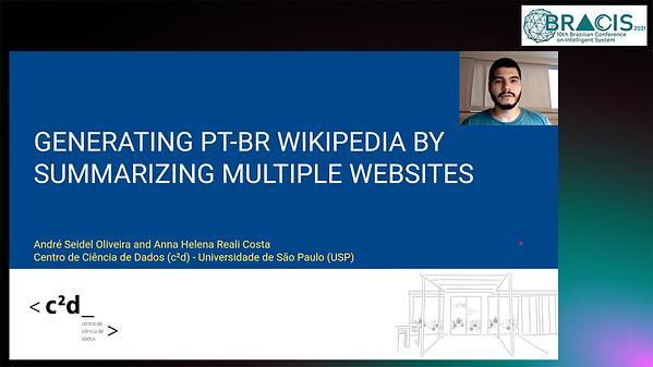 PLSUM: Generating PT-BR Wikipedia by Summarizing Multiple Websites