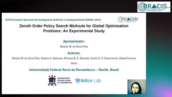 Zeroth Order Policy Search Methods for Global Optimization Problems: An Experimental Study