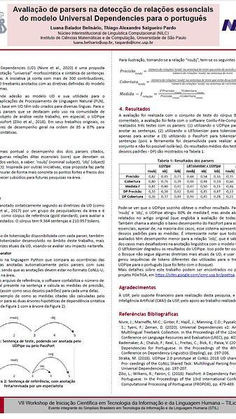Avaliação de parsers na detecção de relações essenciais do modelo Universal Dependencies para o português