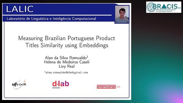 Measuring Brazilian Portuguese Product Titles Similarity using Embeddings