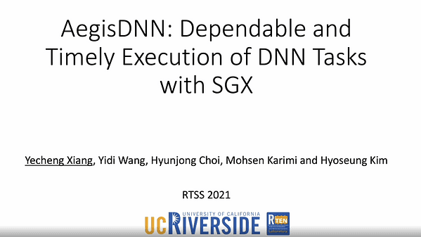 AegisDNN: Dependable and Timely Execution of DNN Tasks with SGX