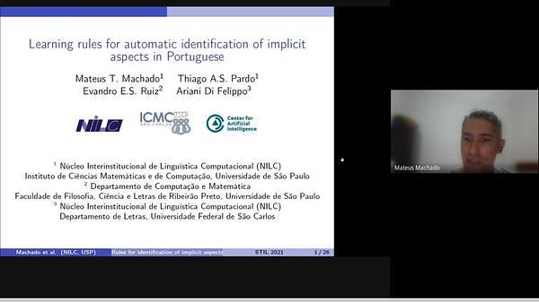 Learning rules for automatic identification of implicit aspects in Portuguese