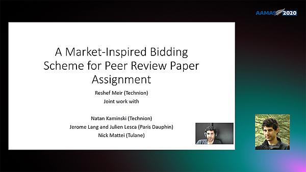 A Market-Inspired Bidding Scheme for Peer Review Paper Assignment