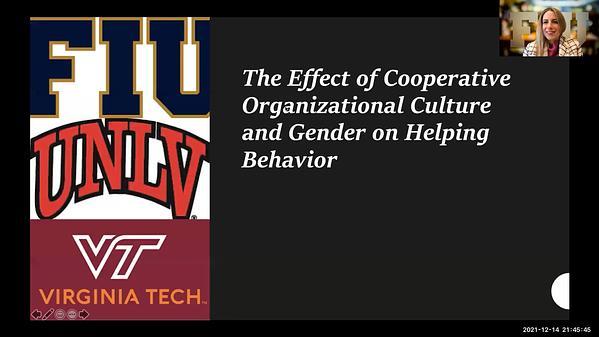 The effect of cooperative organizational culture and gender on helping behavior