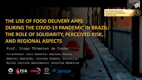 The use of food delivery apps during the COVID-19 pandemic in Brazil: The role of solidarity, perceived risk and regional aspects
