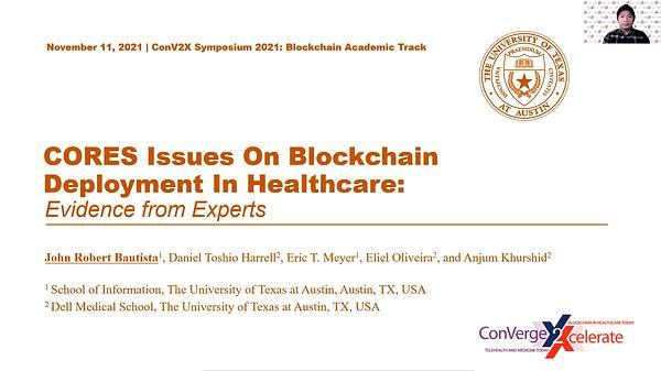 CORES Issues on Blockchain Deployment in Healthcare: Evidence from Experts