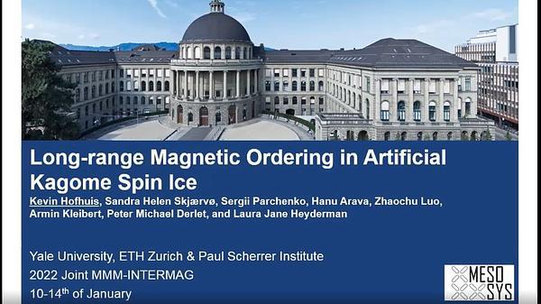 Long-range Magnetic Ordering in Artificial Kagome Spin Ice