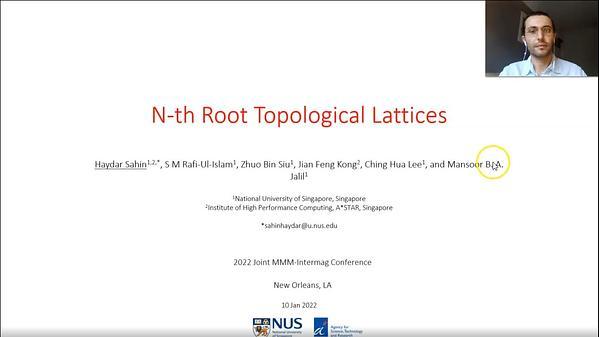 N-th Root Topological Lattices