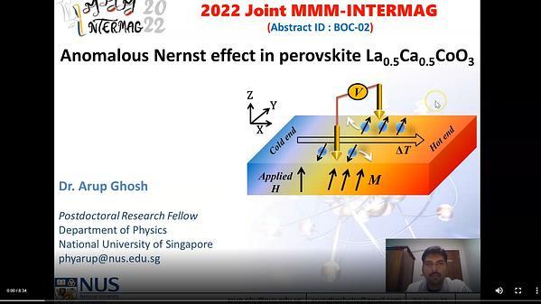 Anomalous Nernst effect in perovskite La0.5Ca0.5CoO3