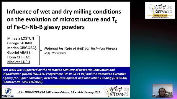 Influence of wet and dry milling conditions on the evolution of microstructure and TC of Fe-Cr-Nb-B glassy powders