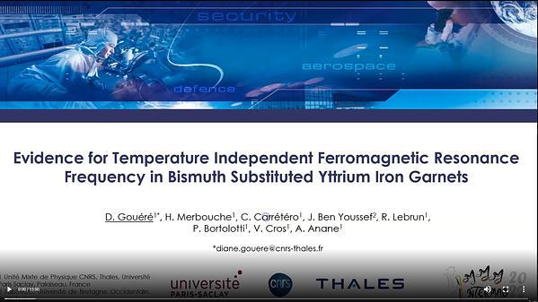 Evidence for Temperature Independent Ferromagnetic Resonance Frequency in Bismuth Substituted Iron Garnets