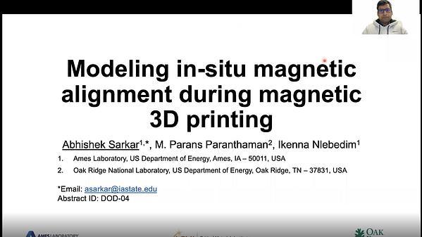 Modeling in-situ magnetic alignment during magnetic 3D printing