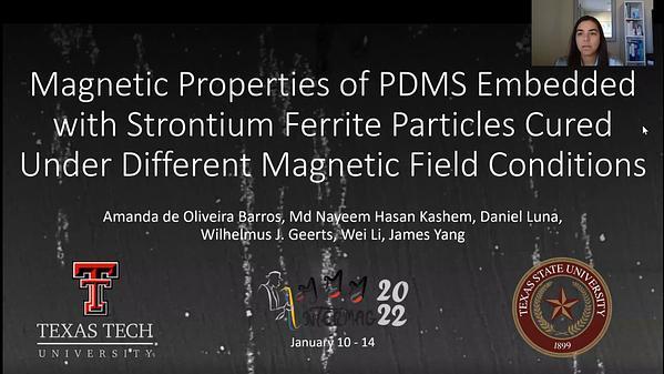 Magnetic Properties of PDMS Embedded with Strotium Ferrite Particles Cured Under Different Magnetic Field Conditions