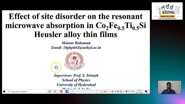 Effect of site disorder on the resonant microwave absorption in Co2Fe0.5Ti0.5Si Heusler alloy thin films
