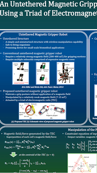 A Two-Dimensional Magnetic Gripper Robot Driven by a Triad of Electromagnetic Coils