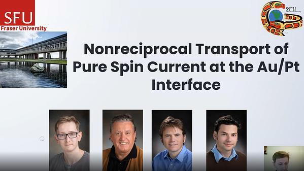 Nonreciprocal transport of pure spin current at the Au/Pt interface