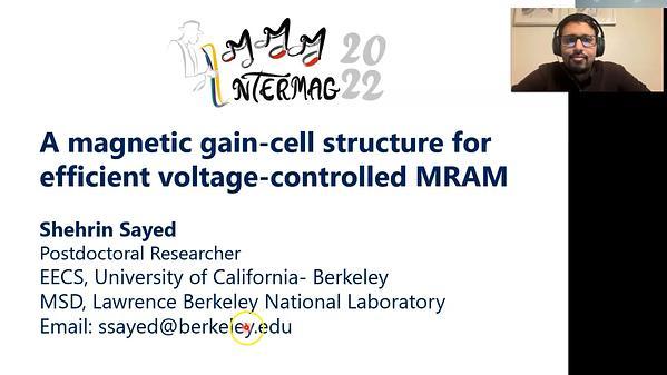 A magnetic gain-cell structure for efficient voltage-controlled MRAM