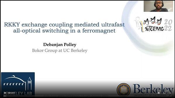 RKKY exchange coupling mediated ultrafast all-optical switching of a ferromagnet